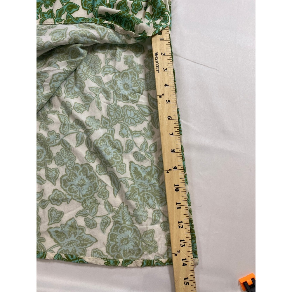 Citrine Swim and Be Free Green Floral Henley Maxi Dress Long Sleeve Large - Picture 14 of 14